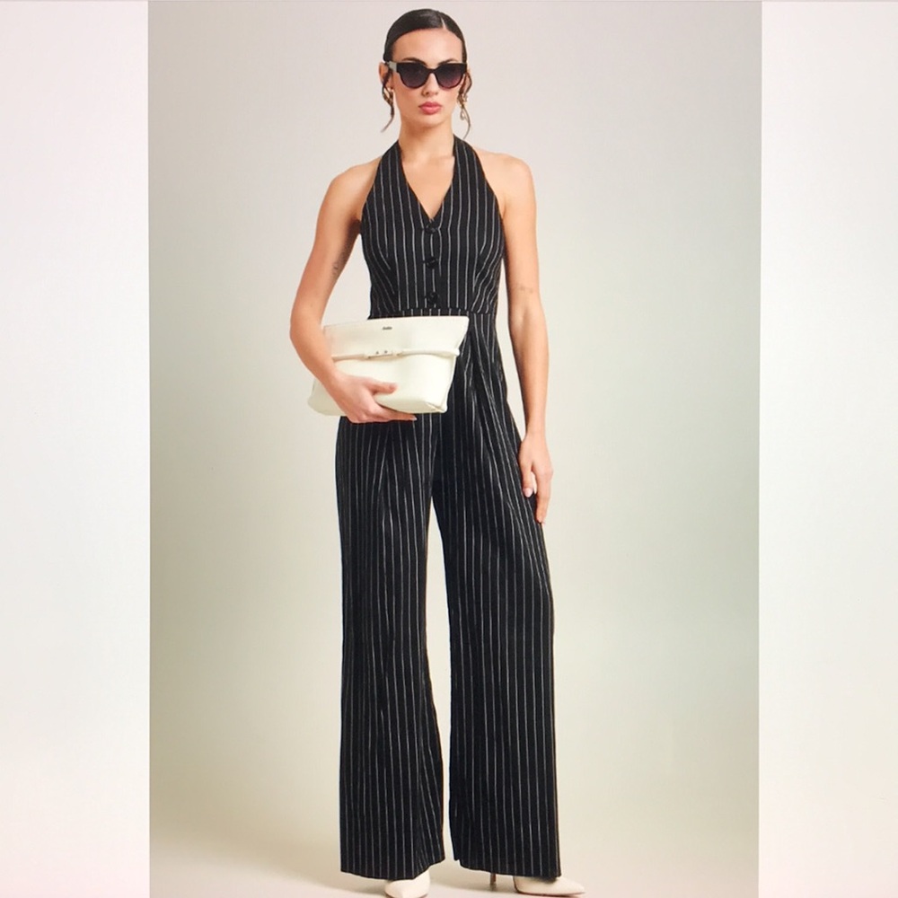 Marella Amanda pinstripe jumpsuit 6 New